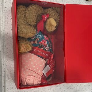 Posh PeanutFAO Schwarz Brown Teddy Bear with Luxe Patoo Set